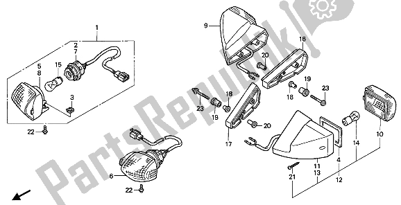 All parts for the Winker of the Honda CBR 600F 1992