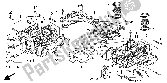 Alle onderdelen voor de Cilinderkop van de Honda GL 1800B 2013