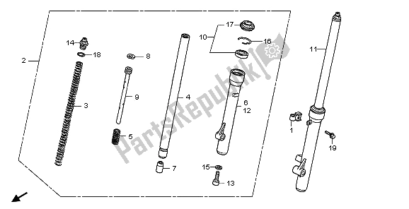 All parts for the Front Fork of the Honda CRF 70F 2006