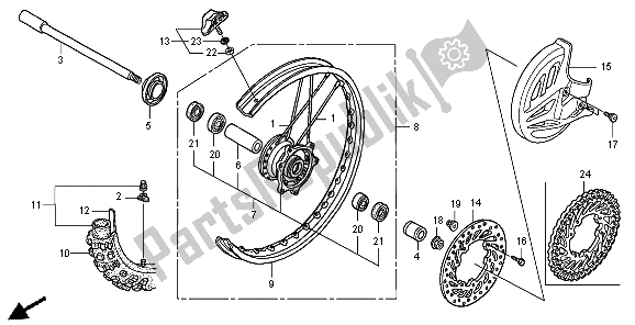 Wszystkie części do Przednie Ko? O Honda CRF 450R 2004