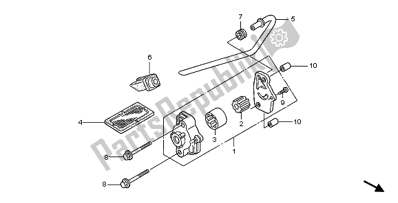 All parts for the Oil Pump of the Honda XL 125V 2006