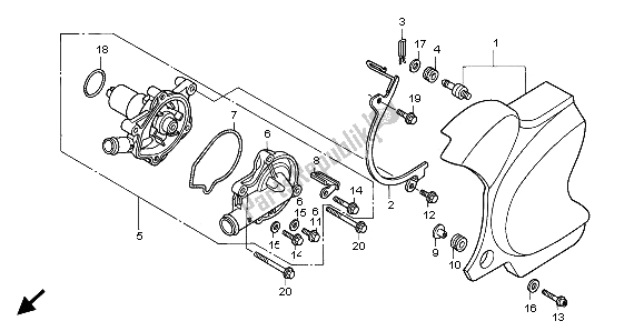 Alle onderdelen voor de Waterpomp van de Honda VT 750C2 1999