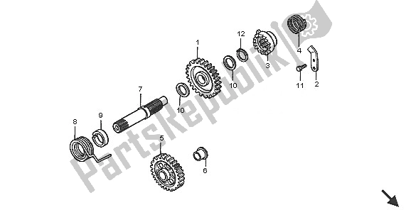 All parts for the Kick Starter Spindle of the Honda CR 250R 2005