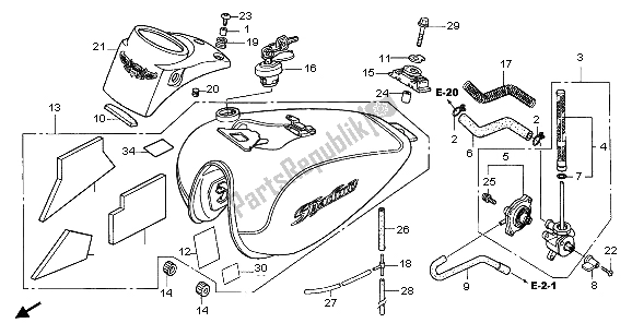 Todas las partes para Depósito De Combustible de Honda VT 750 CA 2007
