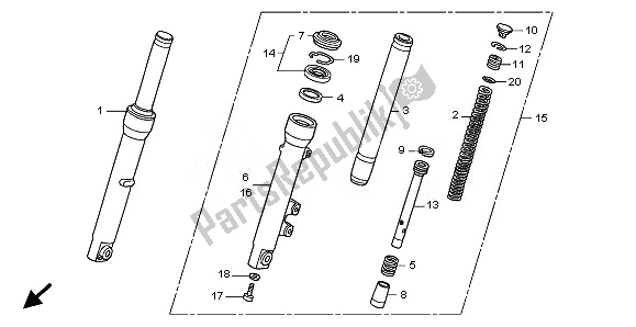 Tutte le parti per il Forcella Anteriore del Honda SH 125 2010