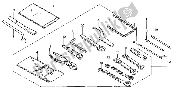 Todas as partes de Ferramentas do Honda VFR 750F 1993