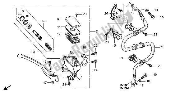 Tutte le parti per il Pompa Freno Anteriore del Honda FJS 400D 2010