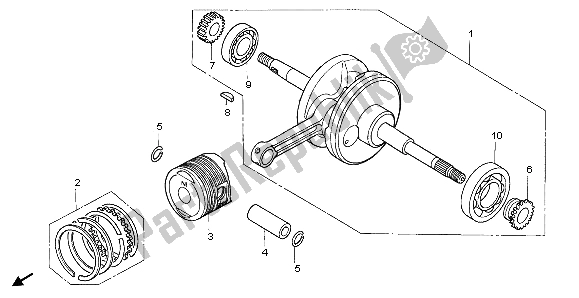 All parts for the Crankshaft & Piston of the Honda SCV 100F 2007