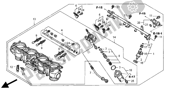 Todas las partes para Cuerpo Del Acelerador (conjunto) de Honda CBR 900 RR 2000