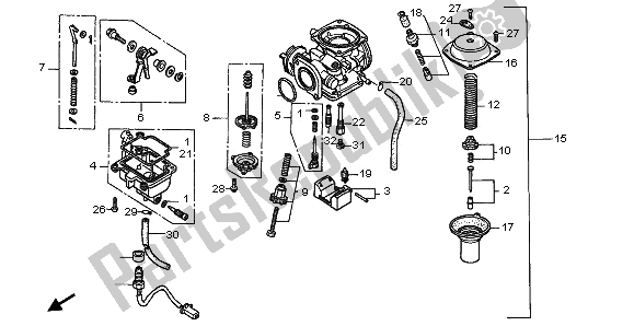 Toutes les pièces pour le Carburateur du Honda CMX 250C 1997