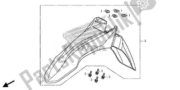 Todas las partes para Guardabarros Delantero de Honda CRF 250M 2014