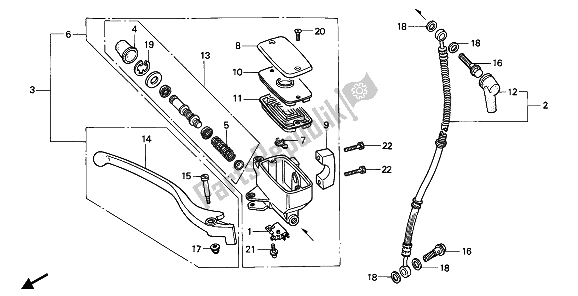 Tutte le parti per il Fr. Pompa Freno del Honda VT 600C 1993