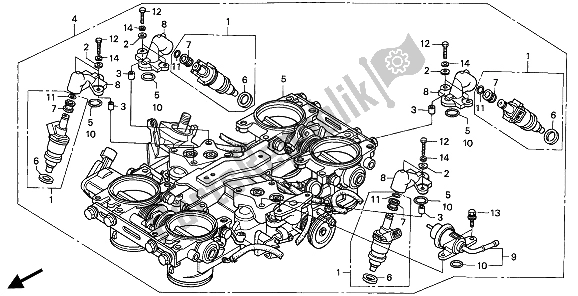 Wszystkie części do Korpus Przepustnicy (komplet) Honda RVF 750R 1994