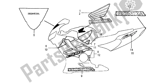 All parts for the Stripe of the Honda CBR 600F 2006