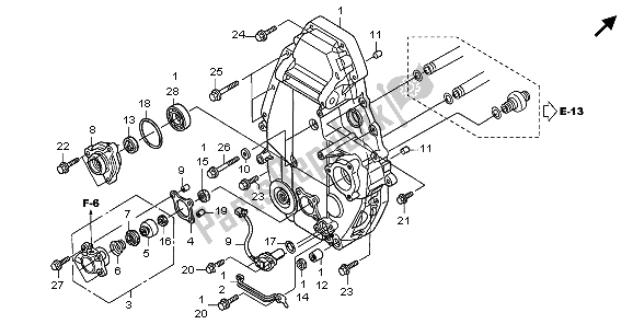 Tutte le parti per il Coperchio Del Carter Posteriore del Honda ST 1300 2009