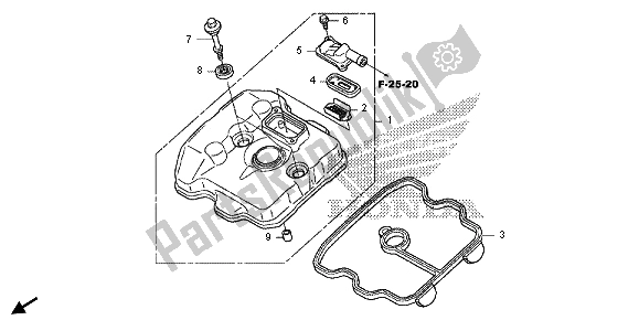 All parts for the Cylinder Head Cover of the Honda CRF 250L 2013