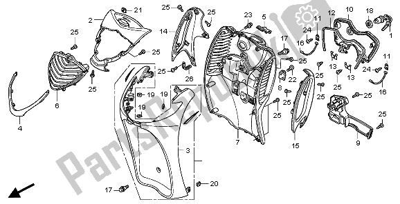 Todas las partes para Portada de Honda SH 125 2007