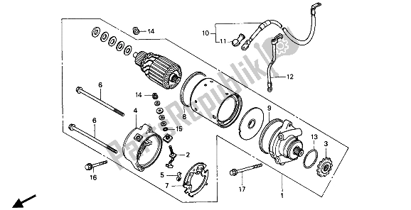 Todas as partes de Motor De Arranque do Honda CB 250 1994