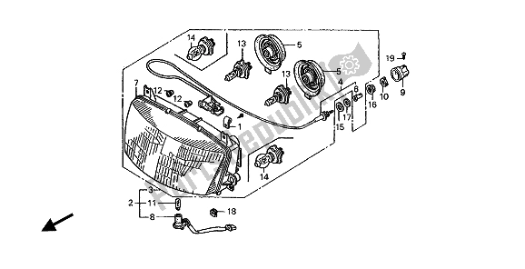 Todas las partes para Faro (eu) de Honda ST 1100 1994