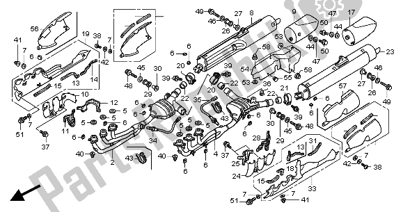 Todas as partes de Silenciador De Exaustão do Honda GL 1800A 2004