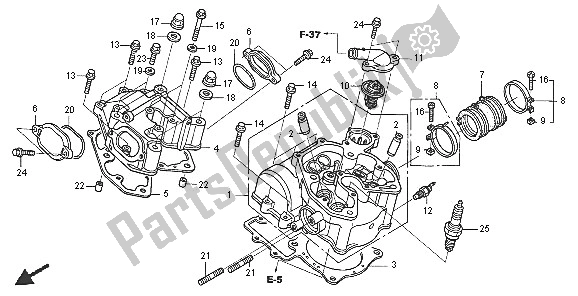 Alle onderdelen voor de Cilinderkop van de Honda TRX 650 FA Fourtrax Rincon 2005