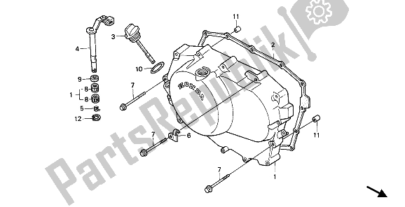 Todas las partes para Tapa Del Cárter Derecho de Honda VT 600 CM 1991