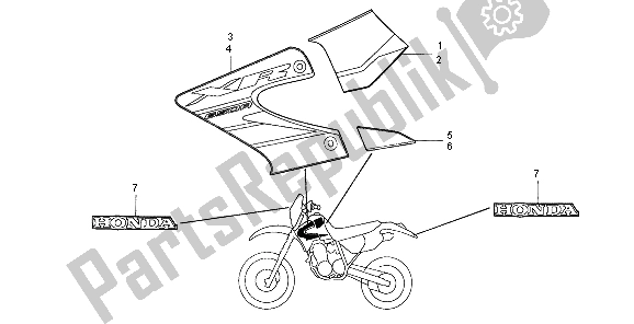 Tutte le parti per il Striscia (xr650r4) del Honda XR 650R 2004