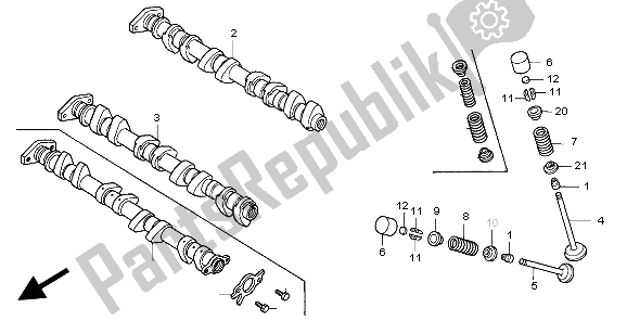 All parts for the Camshaft & Valve of the Honda CBR 600F 1999