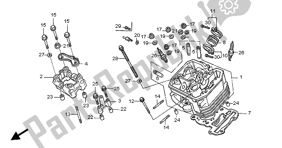 All parts for the Front Cylinder Head of the Honda NT 650V 2002