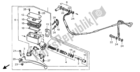 Todas las partes para Cilindro Maestro Del Embrague de Honda GL 1500A 1996