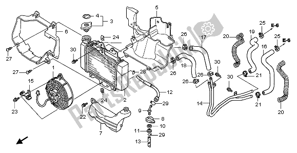 All parts for the Radiator of the Honda PES 125R 2013