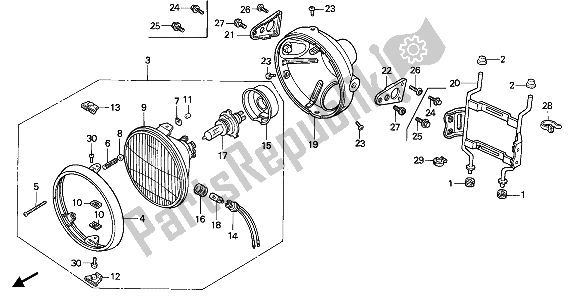 Todas las partes para Faro de Honda NTV 650 1989