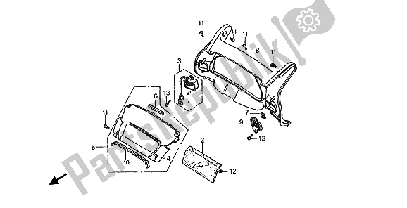 All parts for the Meter Panel (mph) of the Honda ST 1100A 1993