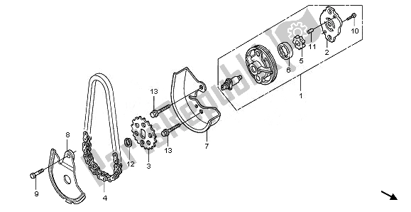 Alle onderdelen voor de Oliepomp van de Honda FES 125 2010