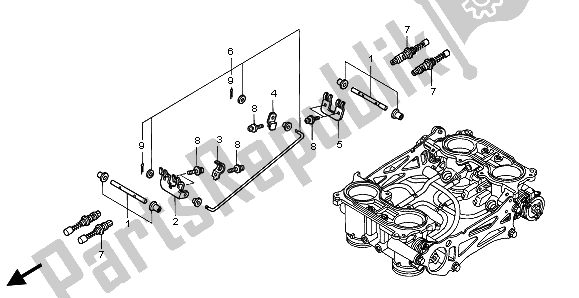 Tutte le parti per il Corpo Farfallato (parti Componenti) del Honda VFR 800 2002