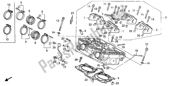 Tutte le parti per il Testata del Honda VFR 750F 1989