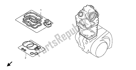 All parts for the Eop-2 Gasket Kit A of the Honda CRF 250X 2007