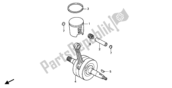 Todas las partes para Cigüeñal Y Pistón de Honda CR 125R 1992