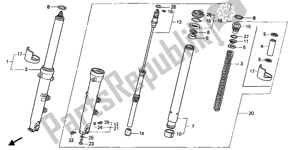 Todas las partes para Tenedor Frontal de Honda CBR 600F 1993