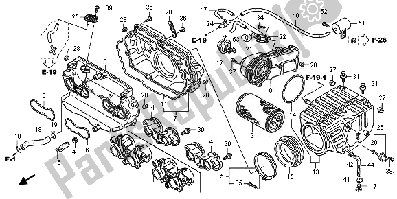 Alle onderdelen voor de Luchtfilter van de Honda CB 1300 SA 2010