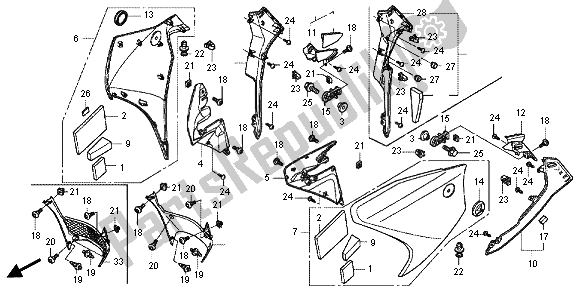 Todas las partes para Capucha Media de Honda VFR 1200 FD 2012