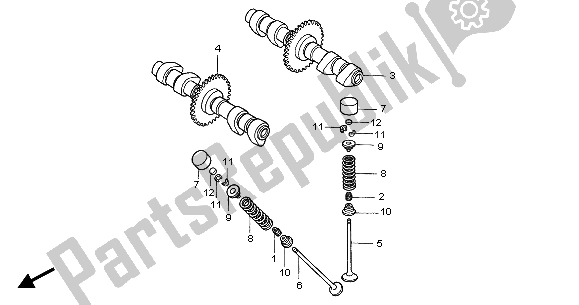 All parts for the Camshaft & Valve of the Honda CBF 500 2007