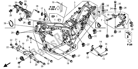 Alle onderdelen voor de Frame Lichaam van de Honda XL 700 VA Transalp 2011