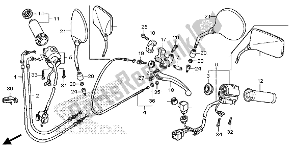 Tutte le parti per il Maniglia Leva E Interruttore E Cavo del Honda VT 750C2S 2013