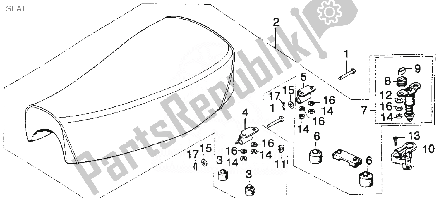 Todas las partes para Asiento de Honda MT 250 1974