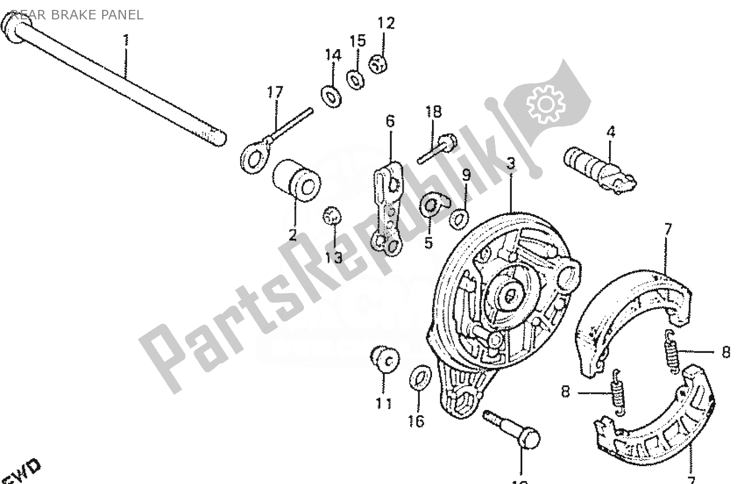 Todas las partes para Panel De Freno Trasero de Honda C 50 CUB 1984