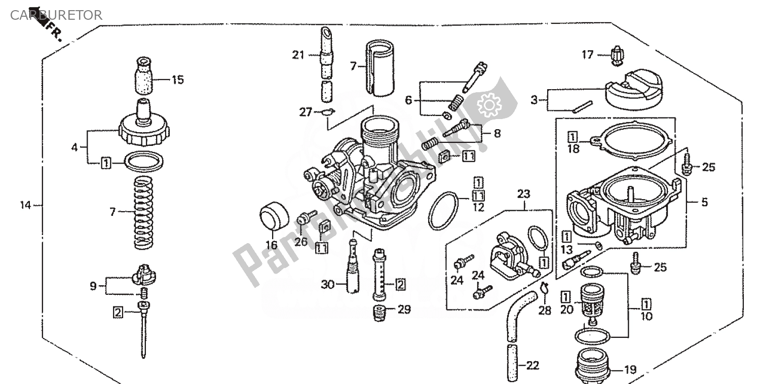 All parts for the Carburetor of the Honda ZN 110 Nice 1950 - 2023