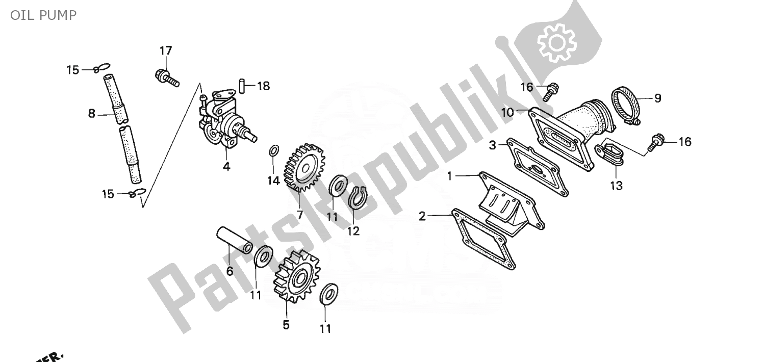 Todas as partes de Bomba De óleo do Honda NSR 125 1988