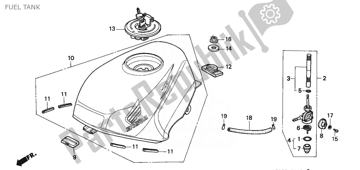 Todas las partes para Depósito De Combustible de Honda NSR 75 1992