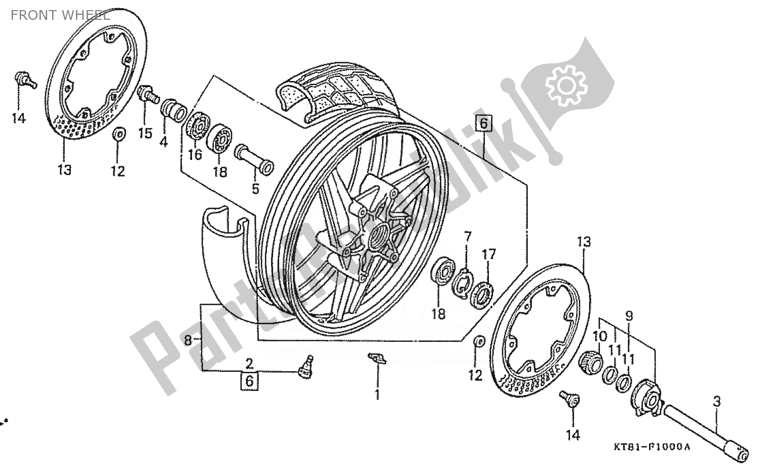 Tutte le parti per il Ruota Anteriore del Honda CBR 400 RR 1986